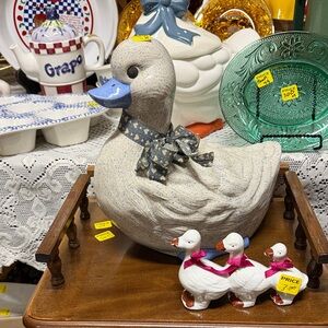 Vintage Ceramic Duck with Bow